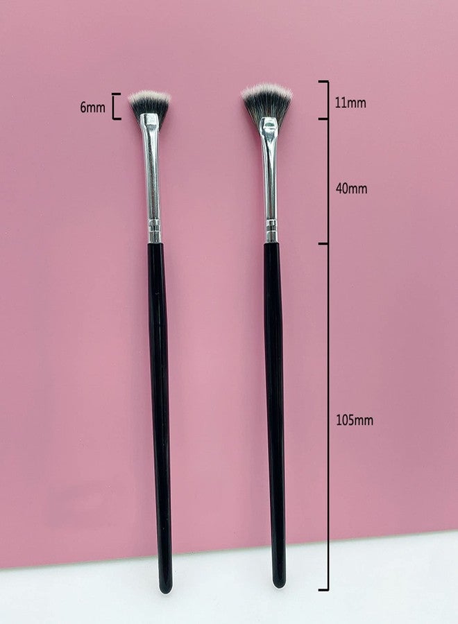 TEONEI Fan Mascara Brushes Eyelash Eyebrow Brush Makeup Brushes Eye Lashes Makeup Tools Eyelash Brush Eyebrow Brushes Eye Shadow Brushes,2Pcs (Plastic Handle) - Image 2